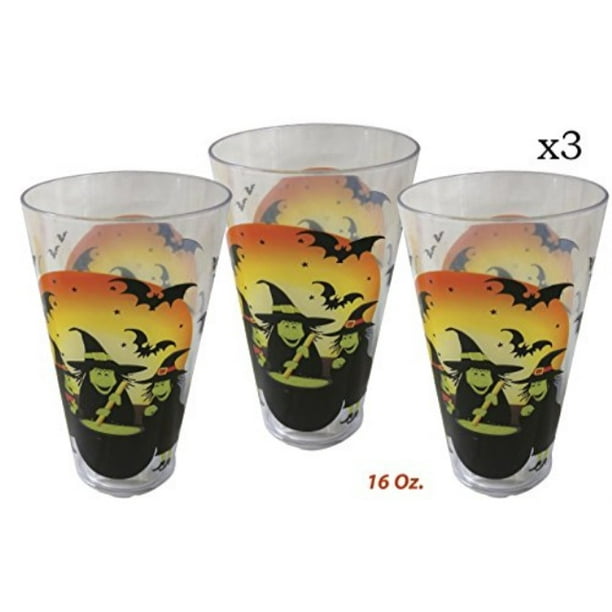 By 4E’s Novelty, party cups Great Halloween Party Favor 3 Halloween spooky ghost witch Large 16 oz 